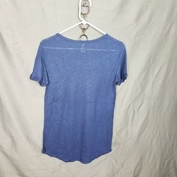 Color Story Medium Navy Single Pocket Tee High Low Cuffed Short Sleeve NWOT - Picture 6 of 12